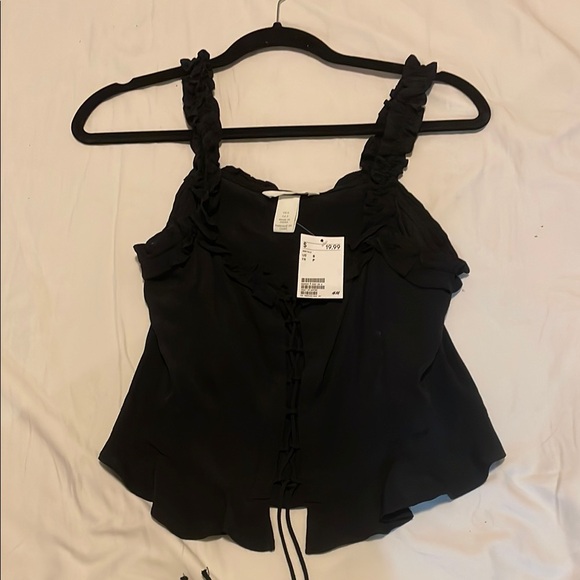 Black Ruffled Women's Top - Picture 1 of 1